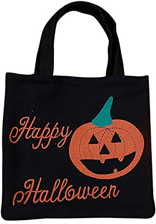 Yuemei Halloween-Taschen Halloween-Taschen Halloween-Süßigkeitstaschen Trick Or Taschen Halloween-Tasche Halloween-Süßigkeit Süßigkeitentaschen Eventkleid Plus Größe (Black, One Size)