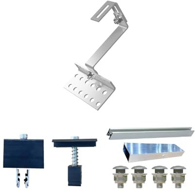 CamperGold® Balkonkraftwerk Halterung, Ziegeldach Montagepaket Set für 2 Module
