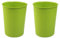 JVL Quality Vibrance Green Lightweight Plastic Waste Paper Basket Bin, Set of 2