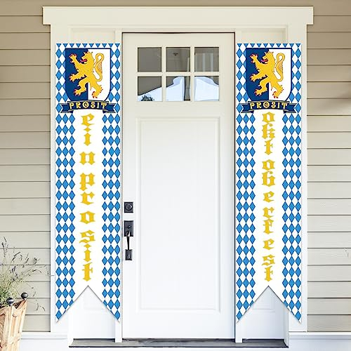 2 Stück Oktoberfest Deko Banner Bayerisches Oktoberfestbanner Bierfest Dekoration Set Willkommen Oktoberfest für Oktoberfestparty Indoor Outdoor Hängende Dekoration 130 * 30cm