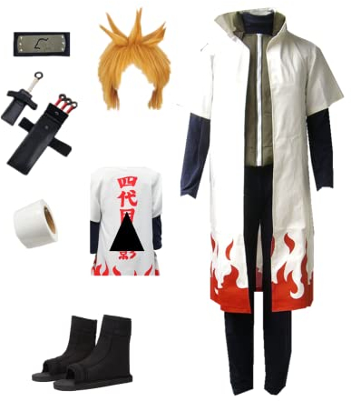 MANMICOS US Größe Anime Namikaze Cosplay Kostüme weiß Robe Halloween Anzug (X-Small)