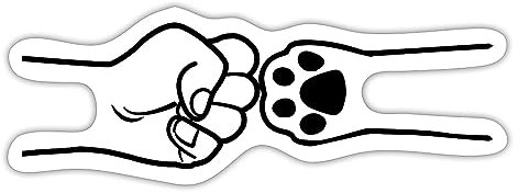 Spreadshirt Katze Hand Pfote Handschlag Faust Sticker Aufkleber, 10 x 10 cm, Mattweiß