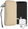 kwmobile Handytasche für Smartphones L - 6,5 - Neopren Handy Hülle Creme - Handy Tasche 16,5 x 8,9 cm Innenmaße