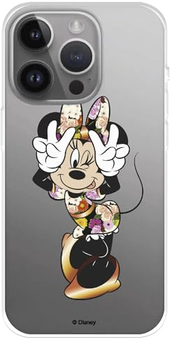 Hülle Kompatibel mit iPhone 15 Pro MAX Offizielle Disney Minnie Posiert zum Schutz Ihres Handys, Transparente Silikonhülle mit Offiziell lizenzierten Disney Classics
