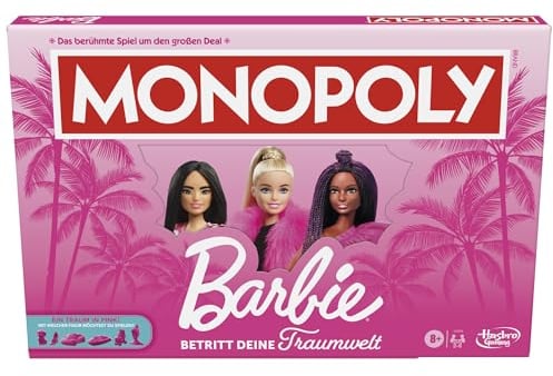 Monopoly Barbie Edition, das Klassische Brettspiel inspiriert von Barbies Traumwelt und ihren Abenteuern, originelles für Kinder und Teenager