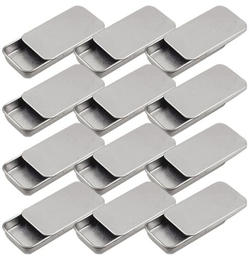 UPKOCH 20 StüCk Kleine Metalldosen Mit Schiebedeckel, Aufbewahrungsbox Aus Blech, 60 X 34 X 10 Mm, Silber, Ideal FüR Zuhause Und Unterwegs