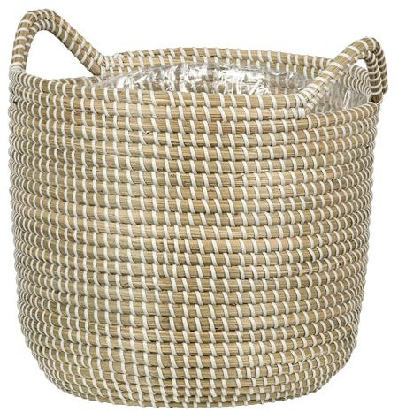 Scheurich Seegras Korbpflanzgefäß, Farbe: White, Durchmesser: 36 cm
