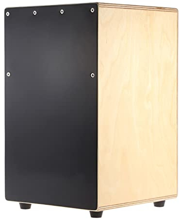 COMETX Black Cajon Cajon Hand Drum Box Schlagzeug Schlagzeug Schlagzeug mit Stings Gummifüßen 23 x 24 x 37 cm
