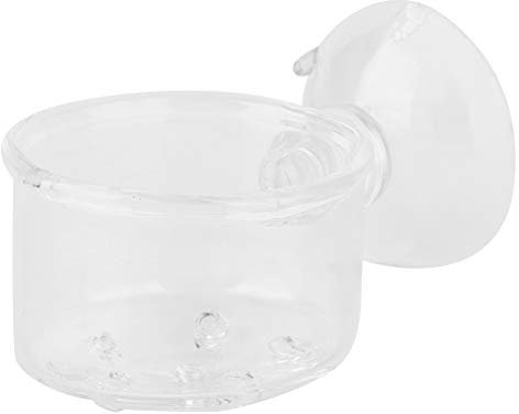 Sunicon Aquarium-Futterspender, transparenter Aquarium-Rotwurm-Futterspender mit Saugnäpfen, Aquarium-Behälter-Zubehör (Glass Perforated Cup (ideal for nematodes))