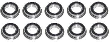 10x Flanschlager 5x8x2,5 mm - MF85 2RS beidseitig gummigedichtet Kugellager mit Bund rcbay Chromstahl für 5mm Welle