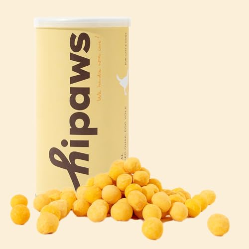 Hipaws All Natural Quail Egg Yolk Freeze-Dried Cat Treats Toppers 100g Tube | Fresh Quail Egg Yolk Dog Treats; Freeze Dried to Protect Nutrition and Rich Protein, Easy Digestion for Cats and Dogs