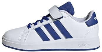 adidas Unisex Kids Grand Court 2.0 Shoes Kids Tennis Shoes, FTWR White Team Royal Blue Core Black, 12.5 UK Child