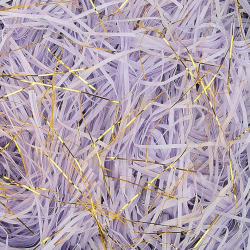 TXXATX 270g Geschreddertes Papier Füllmaterial Geschenk Lila Hamper Shred Raffia Verpackungsmaterial Füllmaterial Geschenk Füllung für Pakete Geschenkbox Präsentkorb DIY Dekorations