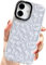 AMART for iPhone 16 Case Clear with Cute White Flower Pattern Design Women Girls Soft TPU Built-in Bumper Shockproof Phone Cover for iPhone 16(6.3 inch)