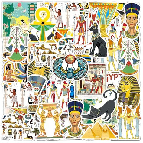 HDGSAFD 100 Aufkleber Im Ägyptischen Stil, Retro-Aufkleber, Kreative Aufkleber, Können Zum Dekorieren Von Computern, Skateboards Und Fahrrädern Verwendet Werden