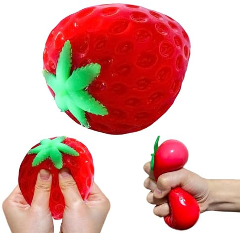 Bolas Antiestres,Juguete de Descompresión,Squeeze Toys,Exprimir Las Bolas antiestrés,Ejercitador de Agarre,para Aliviar la Fatiga de los Dedos para Aliviar la Ansiedad (Fresa)