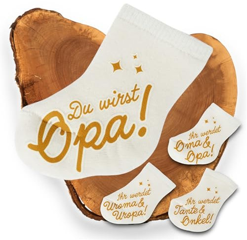 goldprintz I Du wirst Opa I Schwangerschaft verkünden I goldig bedruckte Babysocke I Wir bekommen ein Baby verkünden I Verkündung Schwangerschaft I Babyüberraschung I Babynews