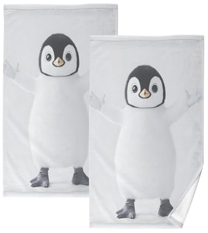 RPLIFE Niedliche Pinguin-Handtücher für Badezimmer, 71,1 x 40,6 cm, saugfähige Gesichtstücher