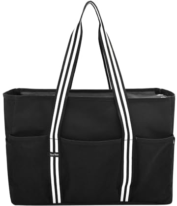 TeeYee 35L Strandtasche XXL Groß Mesh Beach Bag mit Reißverschluss | Damen Badetasche,Wasserdicht Tote für Strand,Reisen,Einkaufen,Sport
