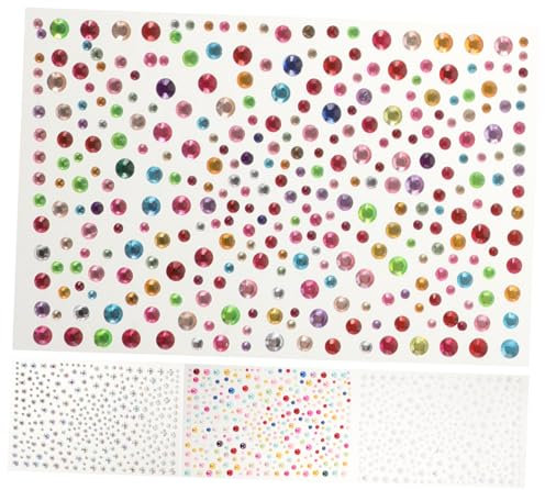 Ipetboom 4pcs Facial Rhinestone Stickers Face Diamonds Ab Rhinestones for Crafts and Diy Manicure Projects Adhesive Flatback Gems for Shoes and Nails