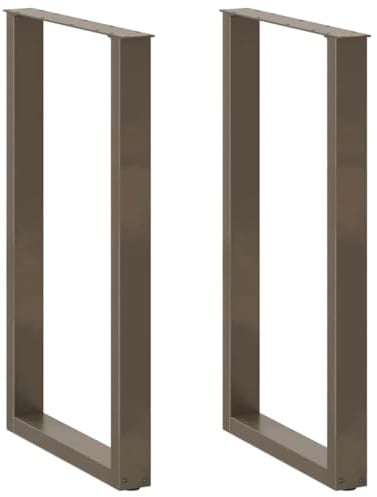 vidaXL Bartischbeine U-Form 2 STK. Naturstahl 60x(100-101) cm Stahl