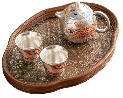 Liu Yin Handmade Dragon Dan Pot, Home Kung Fu Tea Set - One Pot, Two Cups + Begonia Plate