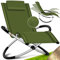 KESSER® Relaxliege Liegestuhl | Gartenliege Sonnenliege | Gartenstuhl | Klappstuhl faltbar | Schwungliege | Schaukelsessel | ergonomische Relaxsessel | wetterfest | 180 kg Belastung Khaki