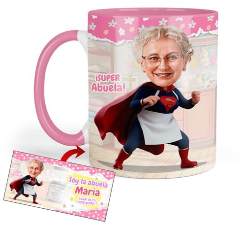 Kembilove Taza Personalizada Abuela | Regalo Día de la Madre | Tazas con Nombre de Nietos | Idea Original y Emotiva para la Mejor Abuela | Taza de Cerámica 350ml (Modelo 6)