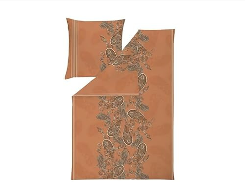 ESTELLA Mako Interlock Jersey Bettwäsche Raya 135 x 200 cm /80 x 80 cm 6519001-370 Farbe Terracotta