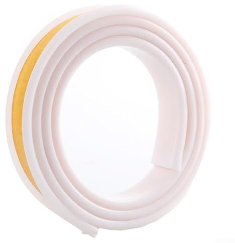 Niceminiwall 2M Self-U-Shaped Furniture Edge Banding Strip, Flexible TPE Edge Protector for for Cabinets, Tables, Shelves, DIY Home Improvement, Wood, Plywood, Metal(White)