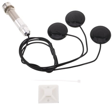Ukulele Piezo Tonabnehmer 1 Satz Selbstklebend mit Summer | Silber, Kunststoff und Kabelkomponenten, Breite Kompatibilität für Saiteninstrumente, Geräuschreduzierung