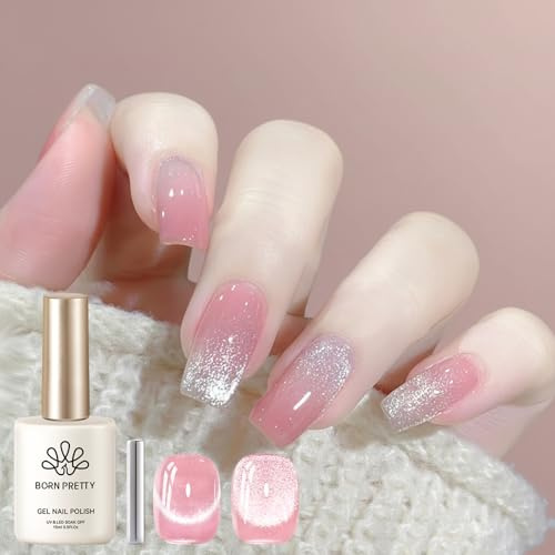 BORN PRETTY Cat Magnetic Eye U V Gel 15ml Jelly Glas Kristall mit Magnet Soak-Off Gel Nagellack Magnetisch für Anfänger DIY Nail Art Maniküre Salon