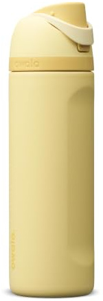 Owala FreeSip - Stainless Steel - 24-oz. - Yellow (Butter Half) (A7) | Acero inoxidable con aislamiento | Tapa antiderrames | Sin BPA, sin plomo y sin ftalatos | Boquilla 2 en 1