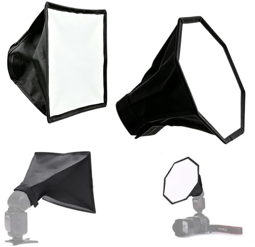 Flash Bounce Diffuseur,2Pcs Flash Diffuser Light Softbox | 2 en 1 Diffuseur de Flash,Pliable Diffuser de Tissu Appareil Réflecteur,Réflexion à Couverture Souple Snot Baffle Tissu