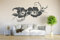 INDIGOS UG - Wandtattoo Wohnzimmer - Wandaufkleber Hibiskusblüte - Hibiskus - 120cm x 64cm anthrazit - Aufkleber Kinderzimmer Schlafzimmer Küche Badezimmer Büro Dekoration
