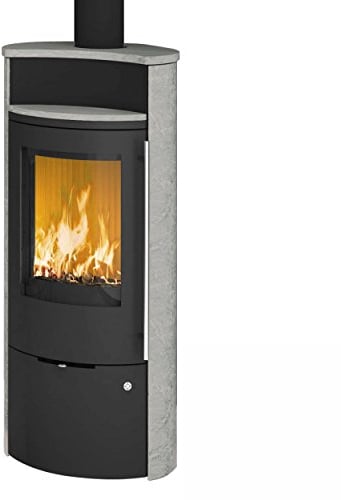 Olsberg O237463 Caldera II Compact Kaminofen Stahl Schwarz | Naturstein Serpentin