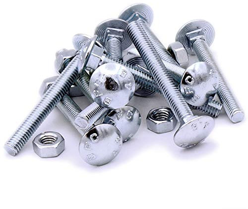 M6 (6mm x 50mm) Cup Square Carriage Bolt & Nut - Steel (Pack of 10)