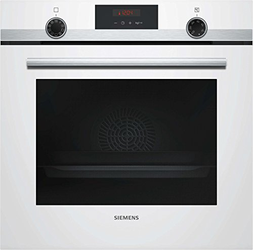 Siemens HB573ABV0 - Forno Pirolisi da incasso Pirolisi bianco, multifunzione, calore rotante, pulsato, 71 litri, porta fredda (4 vetri), classe energetica A