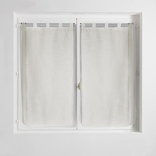 douceur d'Intérieur coppia destra passanti effetto lino Tisse haltona, Poliestere, naturale, 90 x 60 cm