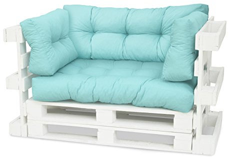 Spatium Palettenkissen Palettenauflage Palettenpolster Euro Palettenmöbel (Kurzes Rückenkissen 60x40x10/20 , Minze)