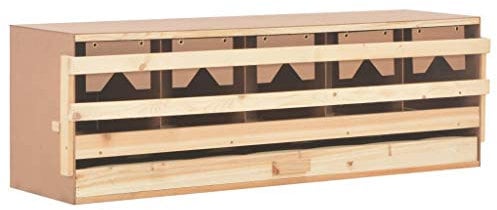 Festnight Nido per Galline,Casetta Cova per Galline 3/4/5 Scomparti in Legno di Pino 96x40x65cm/117x33x38 cm