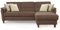 CAVADORE Schlafsofa Palera / Federkern-Ecksofa mit Schlaffunktion und Bettkasten / 244 x 89 x 163 / Mikrofaser-Bezug, Hellbraun
