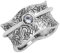 Energiestein Balance und Schönheit mit Halbedelstein Sterling Silber Meditation Spinner Ring (EU88S Labradorite, 54 (17.2))