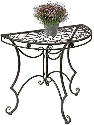 DanDiBo Tisch Halbrund Wandtisch 96000 Beistelltisch Metall 80 cm Gartentisch Halbtisch Halbrundtisch Wandkonsole Konsole Wand