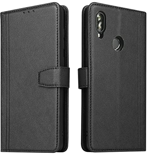 ZRANTU Handyhülle für Huawei P20 Lite, Leder Handytasche Klapphülle Flip Case Brieftasche mit Kartenfach/Magnetverschluss Lederhülle mit RFID Schutz für Huawei P20 Lite, Schwarz