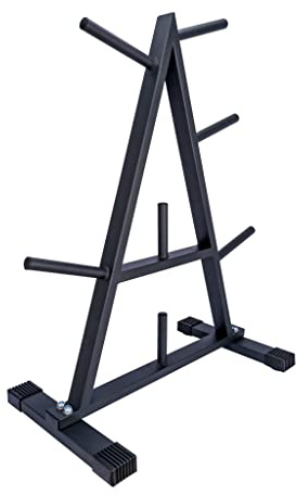 Ultrasport Hantelscheibenständer, Hantelbaum mit 7 Stangen für Hantelscheiben, bis 200 kg belastbarer Multiständer für Gewichtsscheiben, Hantelbaum aus stabilem Stahl, Schwarz