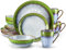 Tafelservice Steingut, vancasso 16 teiliges STARRY Kombiservice Set, Geschirrset im Vintage Aussehen, Beinhaltet Müslischalen, Kaffeetassen, Dessertteller und Speiseteller für 4-12 Personen