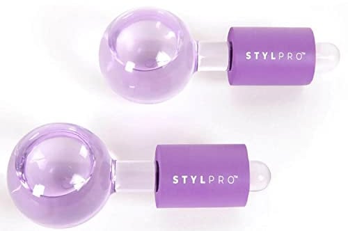 STYLPRO Facial Ice Globes | Cryotherapy | Ice Roller for Face and Eyes | Reduce Puffiness and Pores | Firm Skin | Facial Massage | Anti-Freeze Liquid Inside | Enhance Circulation | Brighter Complexion