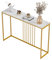 FATIVO Mesa Consola Dorada Entrada Recibidor: Mesa Pasillo Estrecha de Piedra Sinterizada Mesa Auxiliar Sencillo Nórdico Marmol Elegante para Radiador Salón Cocina Dormitorio 120x30x79 cm