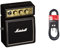 Marshall MS-2 Micro Amp Mini-Verstärker & Stagg Hochwertiges Instrumentenkabel Cinch auf Cinch-Stecker, 3 m